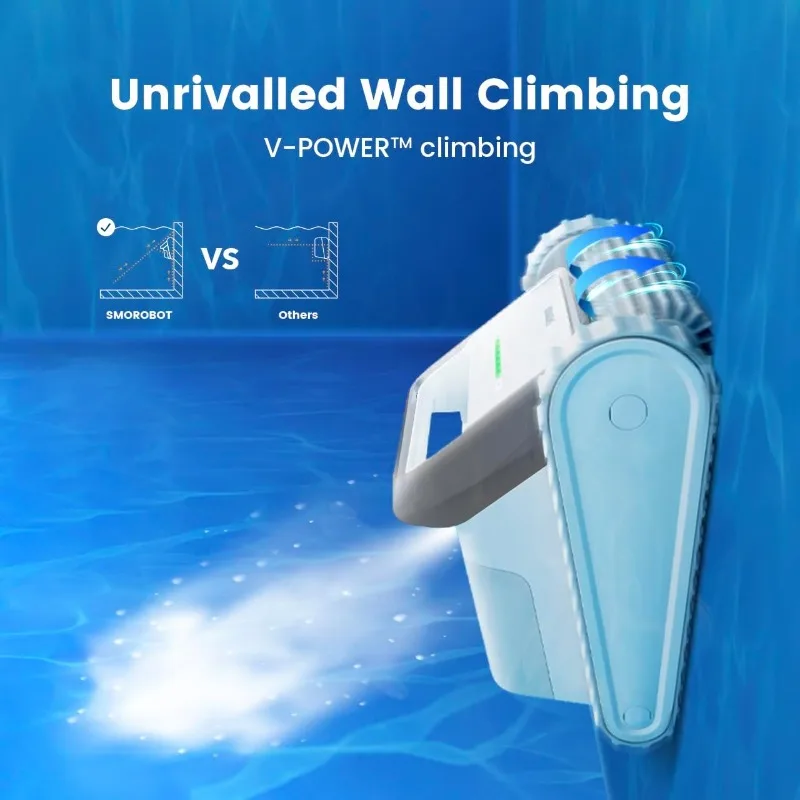 SMOROBOT Pool Cleaning Robot, Cordless Robotic Pool Cleaner for Inground Pools, 150 Mins Runtime, Advanced Brushes
