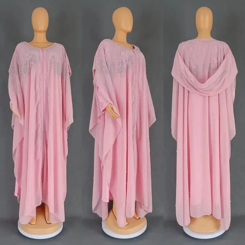 Plus Size African Dresses for Women Summer African Long Sleeve V-neck Long Maxi Dress Gowns Muslim Fashion Abaya Ankara Dresses