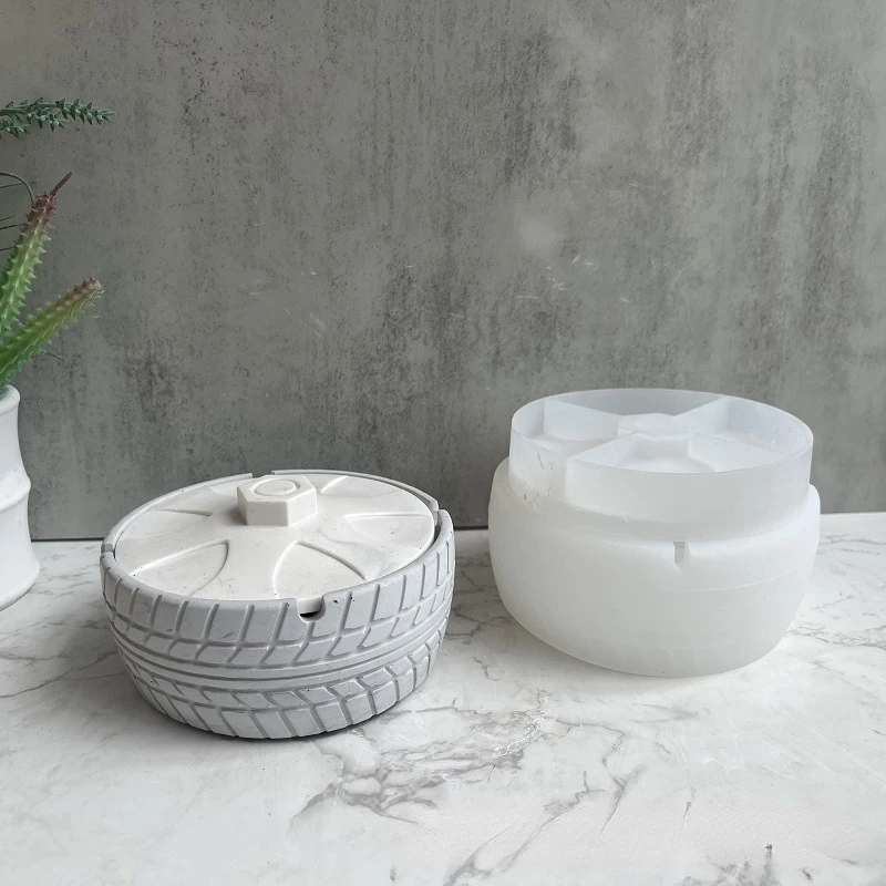 Tire Flower Pot Silicone Mold Ashtray Storage Box Gypsum Mold Concrete Silicone Mold