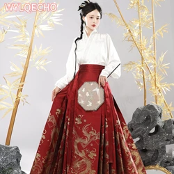 Original Woven Gold New Chinese Horse Face Skirt Airplane Sleeve Suit Daily Hanfu Traditional Costume Cosplay Halloween Costume