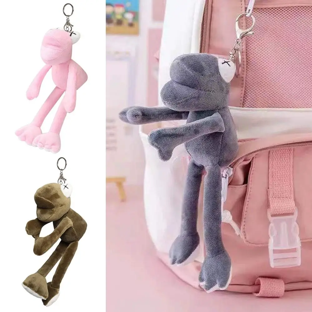 Cadeau grappige sleutelhanger pluche cartoon kikker pop hanger Kawaii schattige tas decoratie