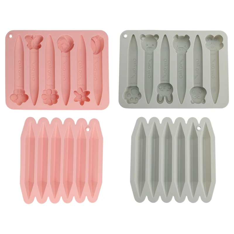 Stampo in silicone Confezione da 4 cavità di stampi per pastelli assortiti Stampo in silicone per pastelli 3D Stampo per pastelli triangolari Stampo per cioccolato in silicone