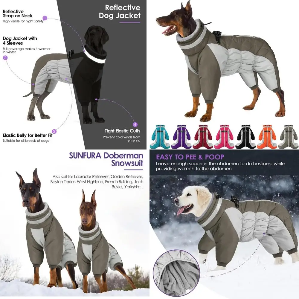 

Зимняя куртка для собак со светоотражающими элементами, теплый флис для средних собак, ветрозащитная, с защитой для лап, идеально подходит для бостон-терьеров, цвет хаки, размер S