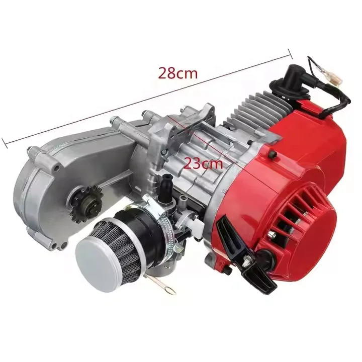 

49CC 2 Stroke Engine Motor Air Cooling Pull Start with Carburetor Air Filter Gear Box for Mini Pocket Quad Dirt Bike ATV Scooter