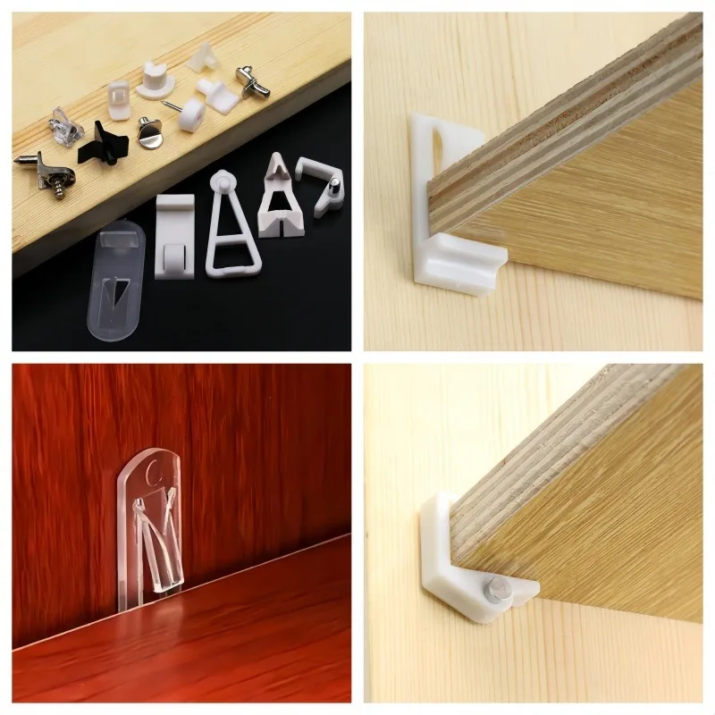 20pcs Furniture Wooden Board Glass Shelf Rest Support Holder Bracket Clip Clamp Pegs Pins Closet Cupboard Shoe Cabinet Seperator