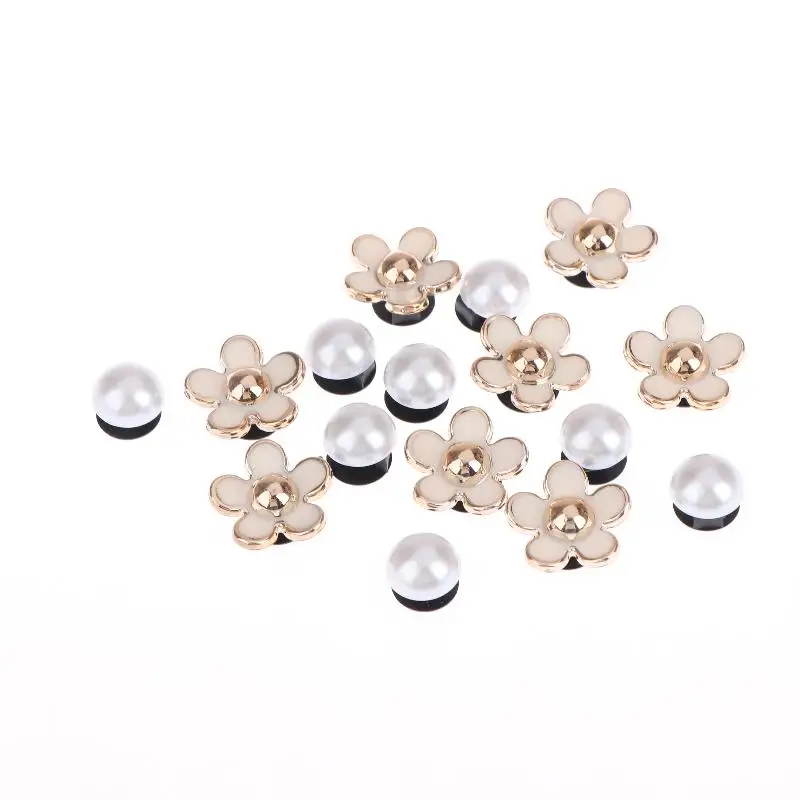 16-teiliges Set modischer Schuh-Charms, Zubehör für Lochschuhe, sommerliche, niedliche Perlen-Gänseblümchen, 3D-Schuhdekorationen – Detail 11