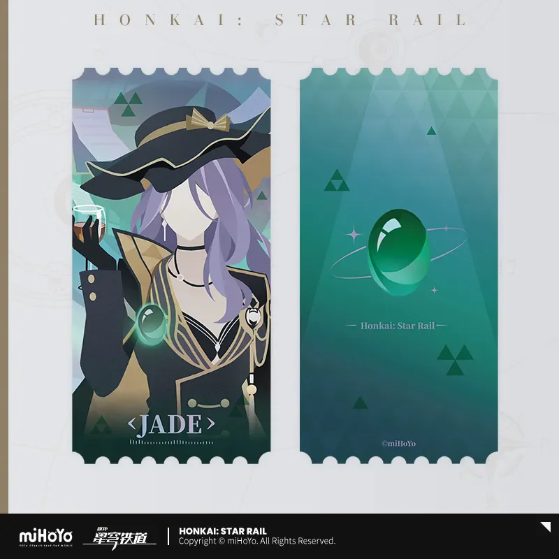 

miHoYo Game Official Honkai Star Rail Laser Tickets Set Aventurine Jade Topaz Anime Accessory Doujin Cartoon Prop Cosplay Gifts
