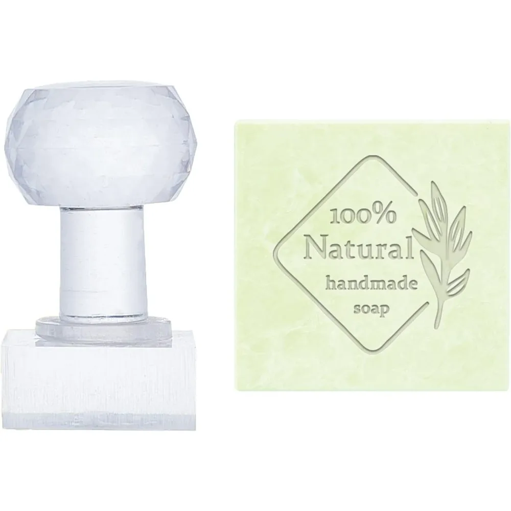 Acrylic Soap Stamp Sprout Handmade Soap with Handle Plant Soap Chapter Imprint Square Embossing Making Kit