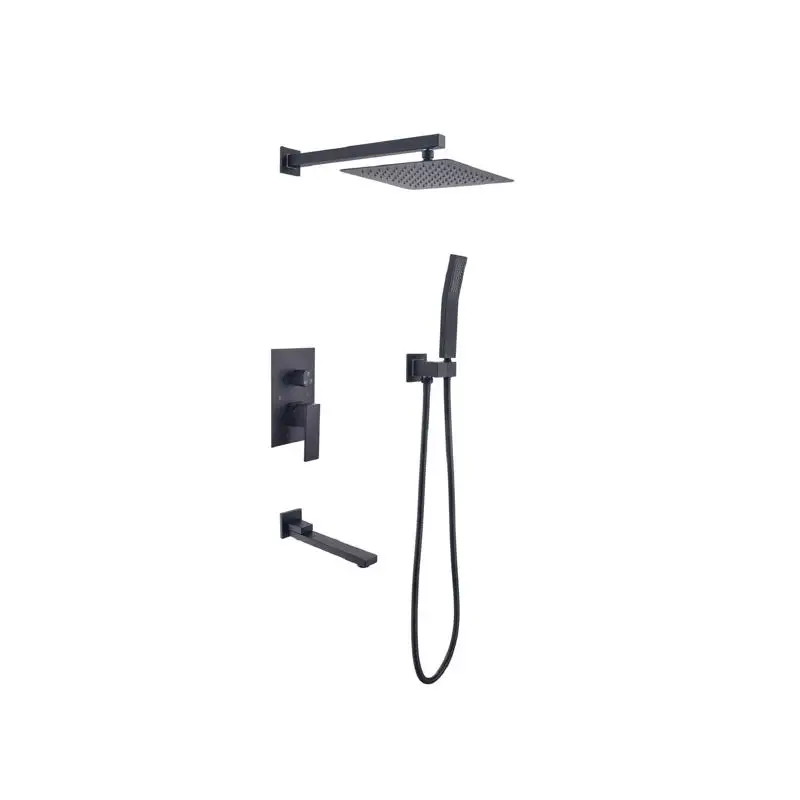 

10 Inch Square Luxury Rain Shower Combo Set with Mixer Faucet - Modern Bathroom Fixtures for Ultimate Relaxation