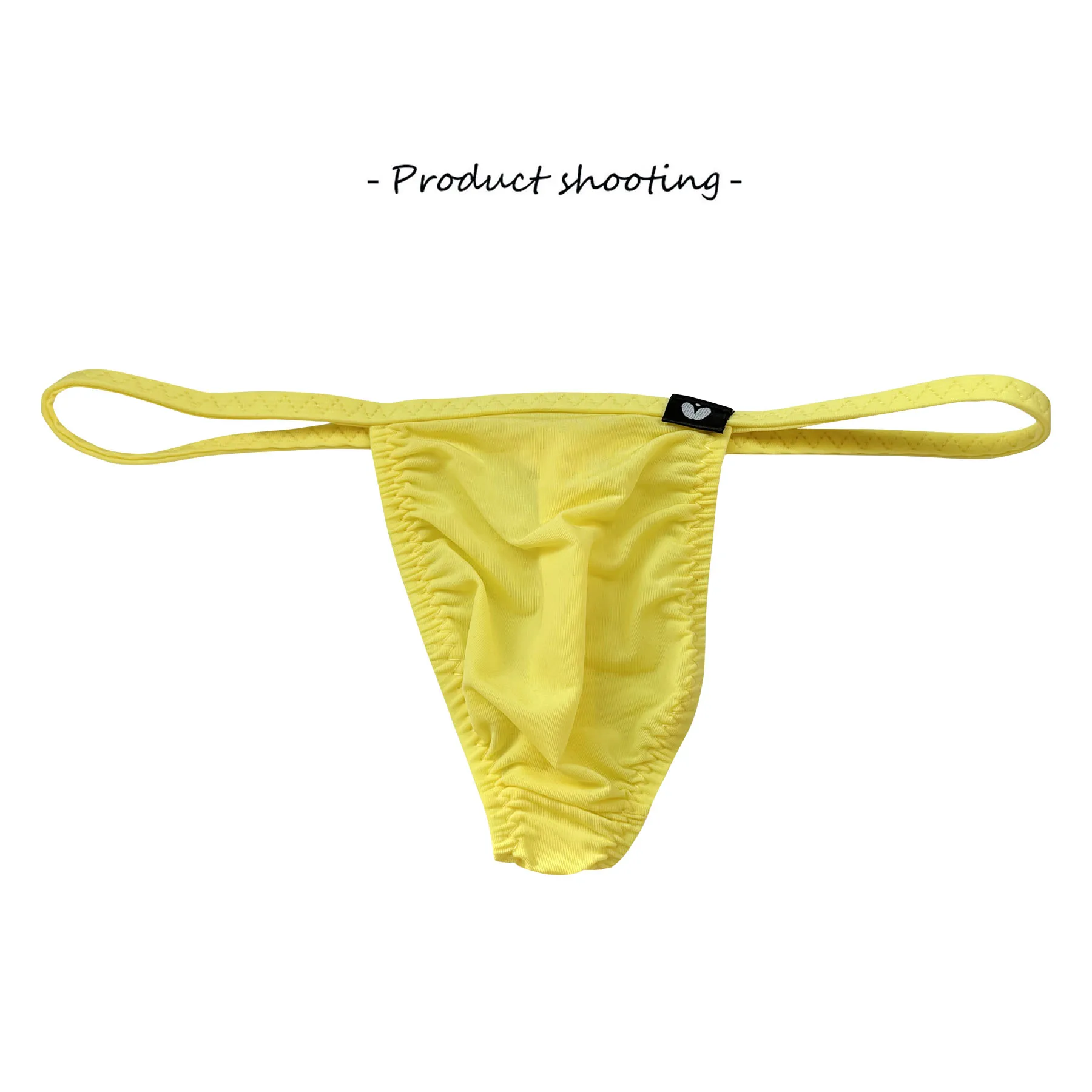 Boys' small thong ice silk thin material micro penetration sexy ultra-low waist men no bag one piece underwear