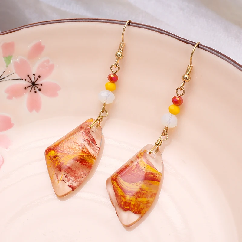 Transparente Tropfenohrringe für Damen, luxuriöse Kristall-Handarbeit, kunstvoll verflochtenes Design, Vintage, geometrische, unregelmäßige Form, Schmuck für den täglichen Gebrauch. – Detail 3
