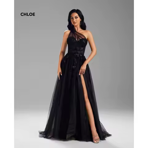 Round Collar Evening Dresses Woman Elegant Long Dresses for Special Occasions Custom Made Line A Women's Evening Dress Prom Gown