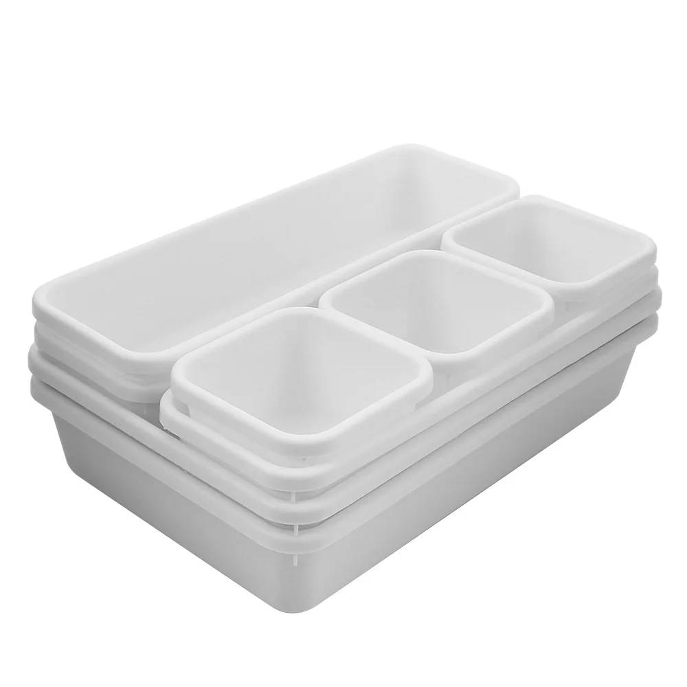 8 teil/satz Lagerung Schublade Lagerung Box Kleinigkeiten Schmuck Halter Make-Up Organizer Box Küche Badezimmer Lagerung Tabletts Schrank Abdeckung
