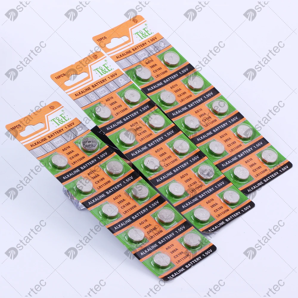10 шт.-50 шт. 1,55 В AG10 LR1130 SR54 389 189 SR1130 D189 LR54 Батарейки-кнопки G10A SR1130SW сотовые монеты часы игрушки дистанционный аккумулятор