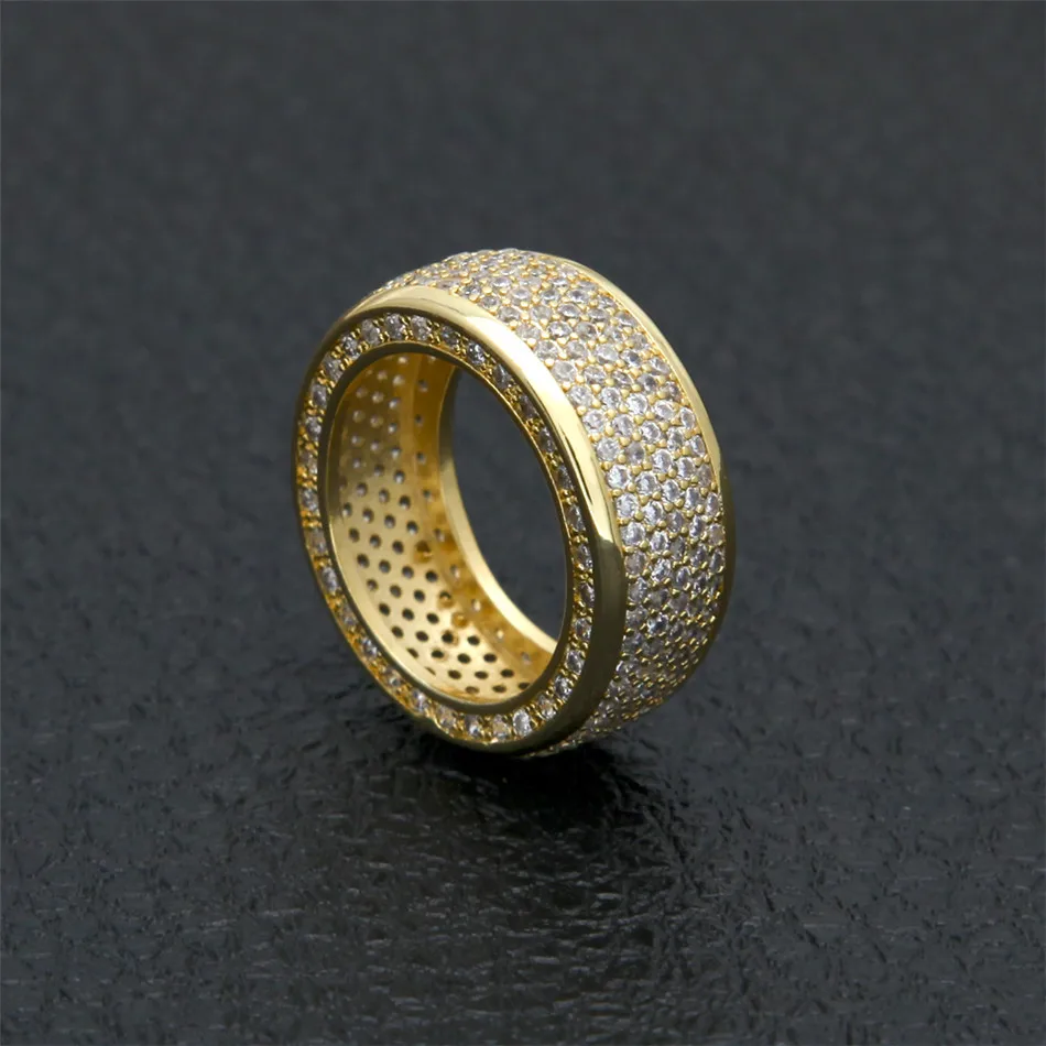 

NEW Full CZ Bling Bling Iced Out Cubic Zircon Mirco Pave Prong Setting Brass Rings Fashion Hip Hop Jewelry BR019