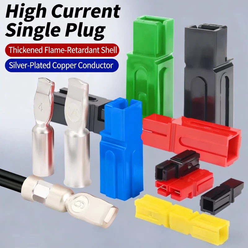 High power terminal pair plug for high current 30A-350A connector single pole plug male and female