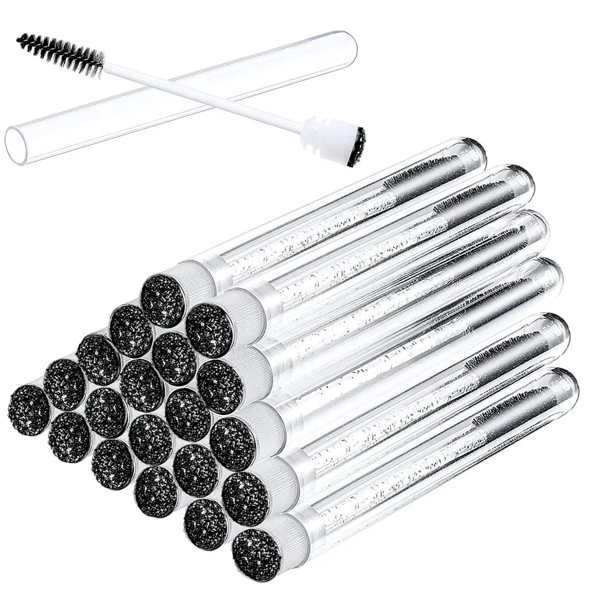50 pçs varinhas de rímel descartáveis escovas de cílios reutilizáveis escova de extensão tubo de escova de sobrancelha para aplicador de cílios
