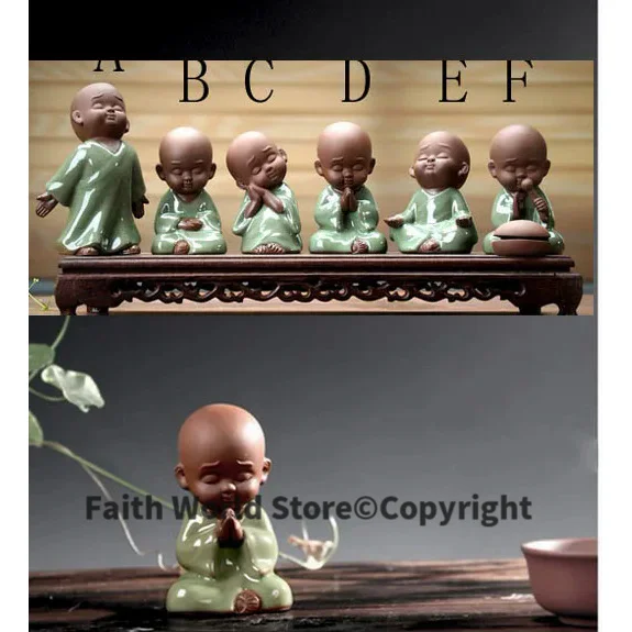 

Marvellous # TOP ART OFFICE home Buddhism Buddha " CHAN DAO quiet " Little Monk Ge Yao kiln porcelain pottery ceramic ART