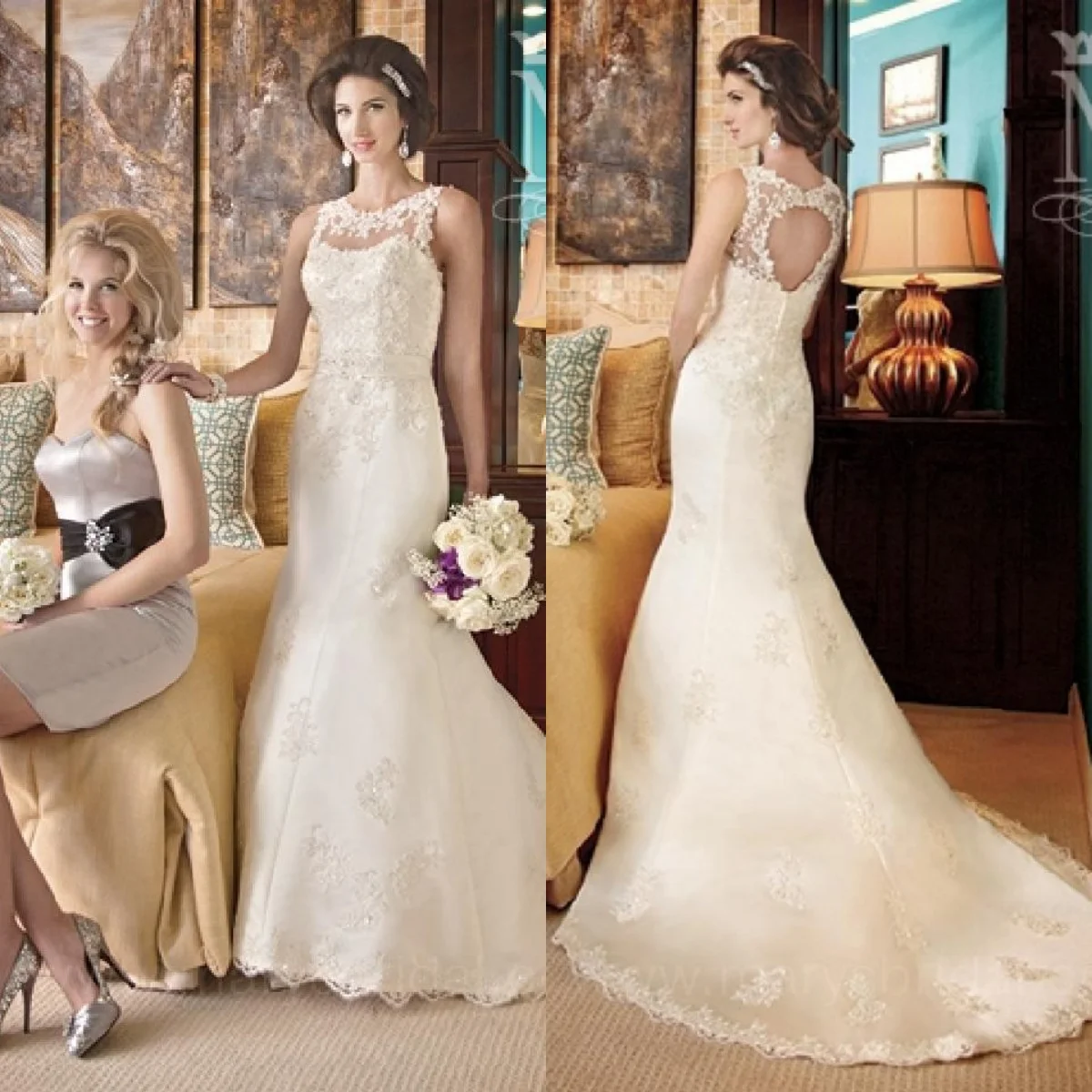 

Elegant Illusion Neck Sheer Back Lace Mermaid Wedding Dress 2026 Beaded Bridal Gown Plus Size Vestido De Novia Custom