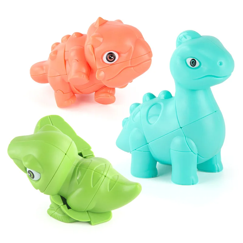 2 PCS 2*2*3 Cube Set Children's Science Puzzle Dinosaur Smooth Strange-shape Animal Magic Toy