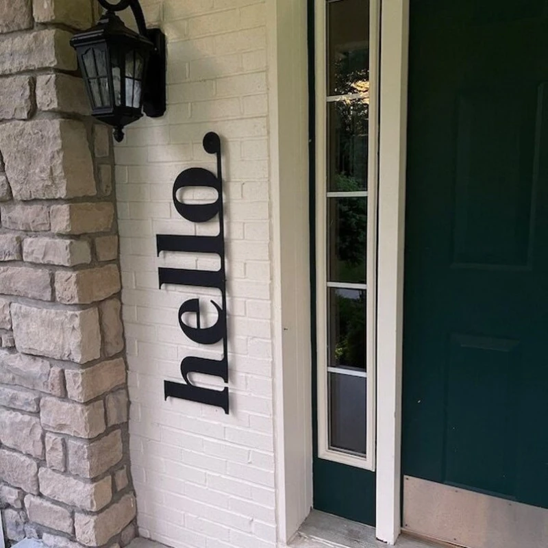 

Metal Hello Sign,Front Door Decor,Welcome Sign for Porch Decor,Outdoor Decor,Hello Wall Art, Housewarming Gift, Entryway Decor