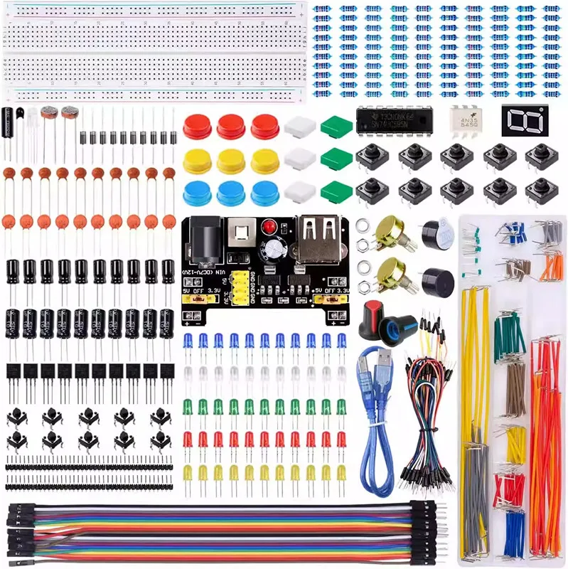 MB-102 for UNO R Component Pack Beginner Star Electronic Components Electrolytic Capacitor Resistor led 830 Hole Breadboard Kit
