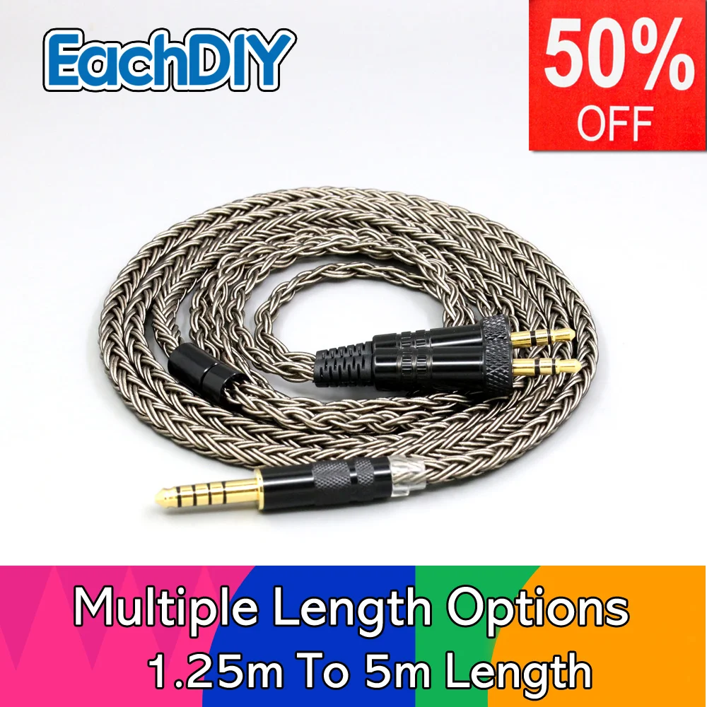 

Grey 16 Core Silver plated Earphone Cable For MDR-Z7 Sony MDR-Z1R MDR-Z7M2 With Screw To Fix Headphone LN008844