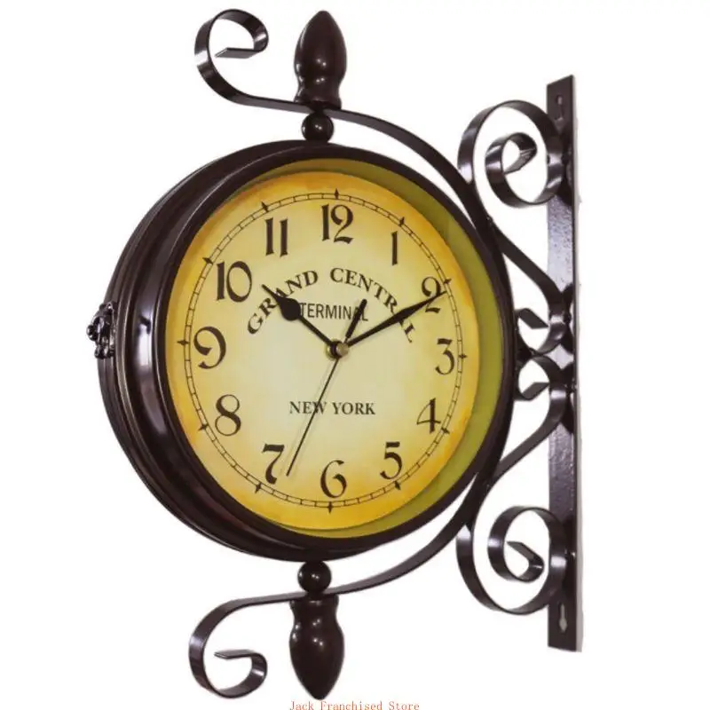 New European Clock Innovative Fashionable Double Sided Wall Clock