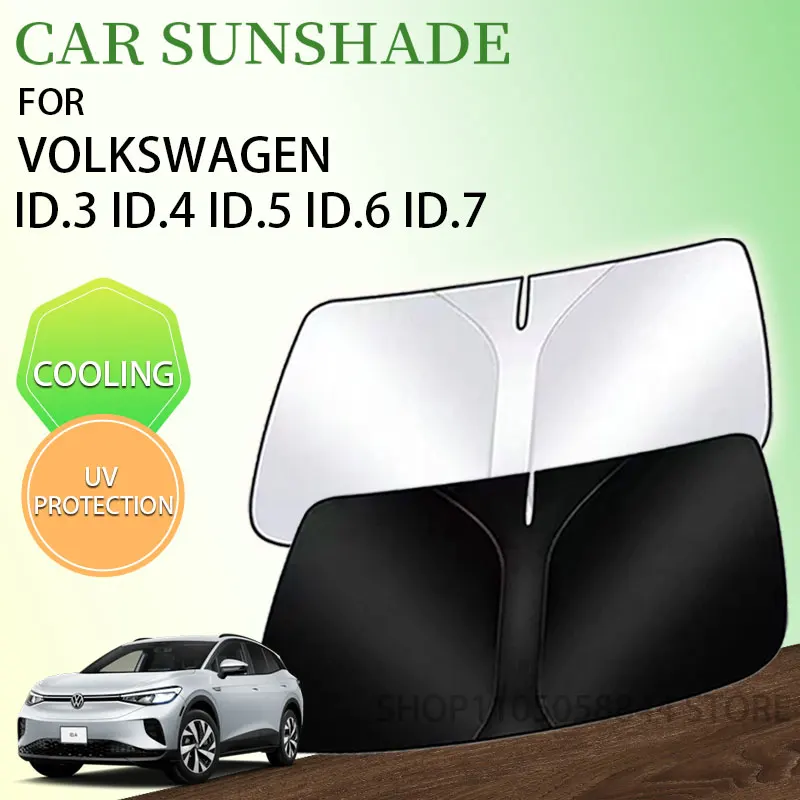 Защита от солнца для Volkswagen ID.3 ID.4 ID.5 ID.6 ID.7 VW ID 3 4 5 6 7 Аксессуары Солнцезащитный козырек на переднее окно УФ-защита автомобиля Запчасти