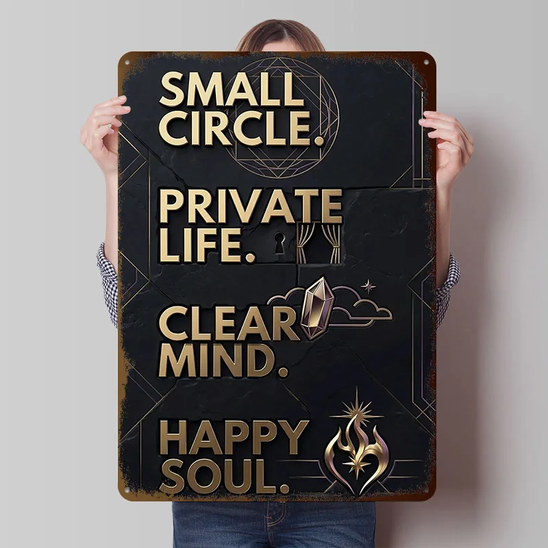 Inspirational Text and Symbols Metal Poster Customized Wall Art Retro Vintage Metal Signs for Man Cave Bathroom Decor Room House