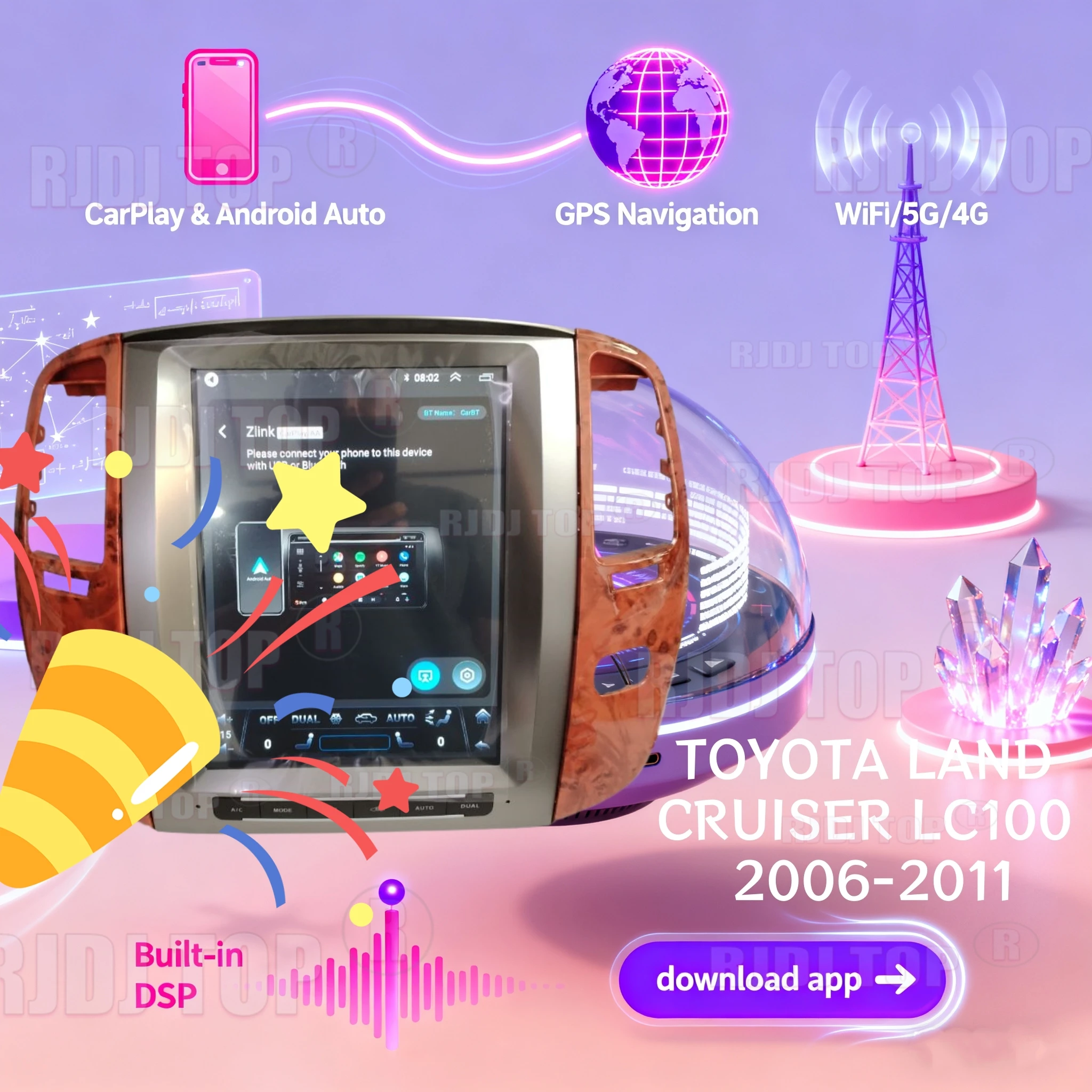 

Android14 8+256GB Touch Screen Car Radio GPS Navigation For TOYOTA LAND CRUISER LC100 2006-2011 Auto Head Unit Multimedia Player