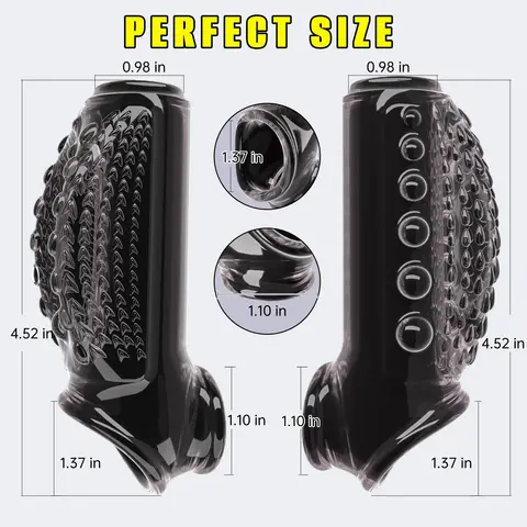 Thicken Penis Enlargement Sleeve Reusable Cock Ring Delay Ejaculation Penis Extender Condom Lock Ring Sex Toys Men Erotic Goods