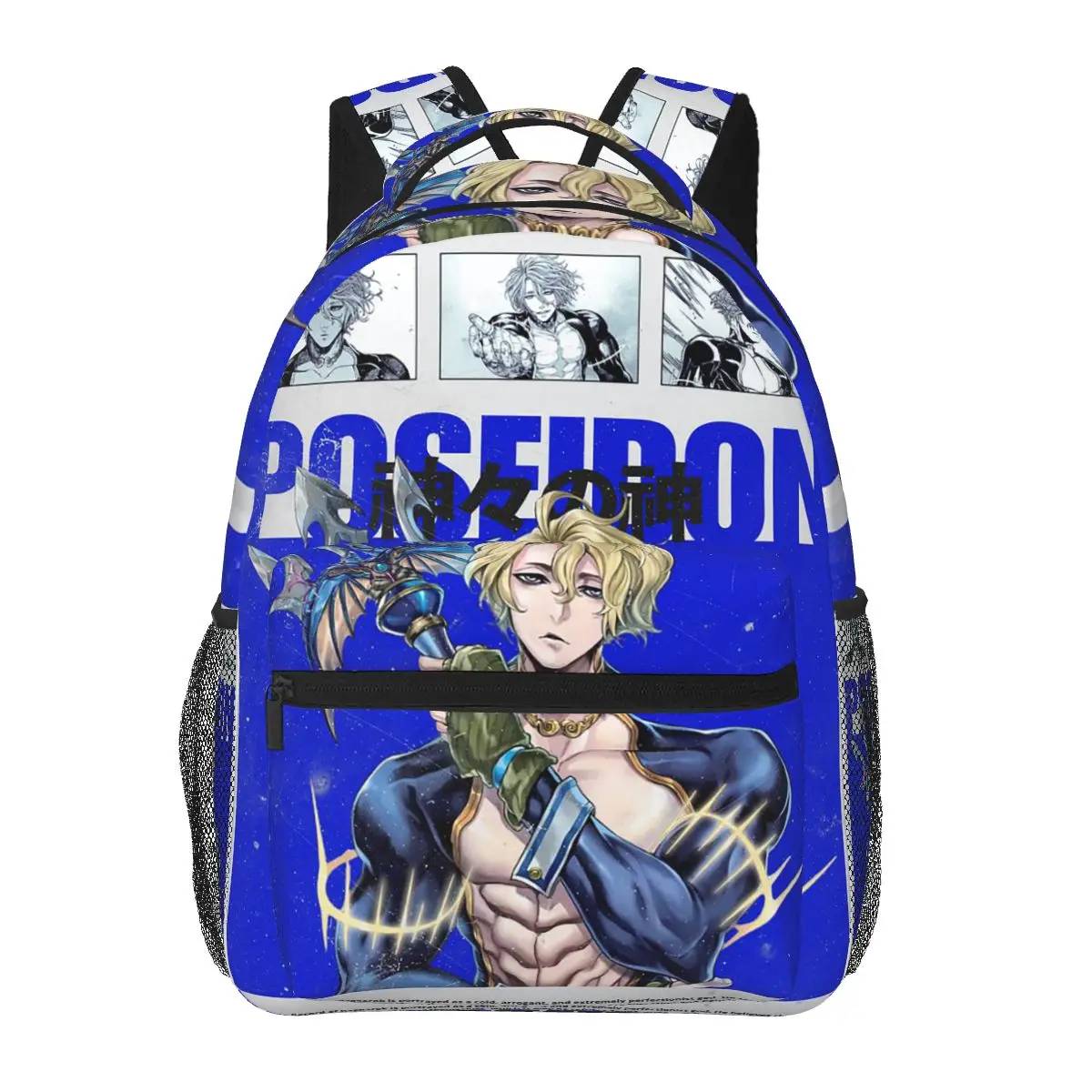 Poseidon Record Of Ragnarok Statue Anime Backpacks Boys Girls Bookbag Children School Bags Cartoon Kids Rucksack Shoulder Bag
