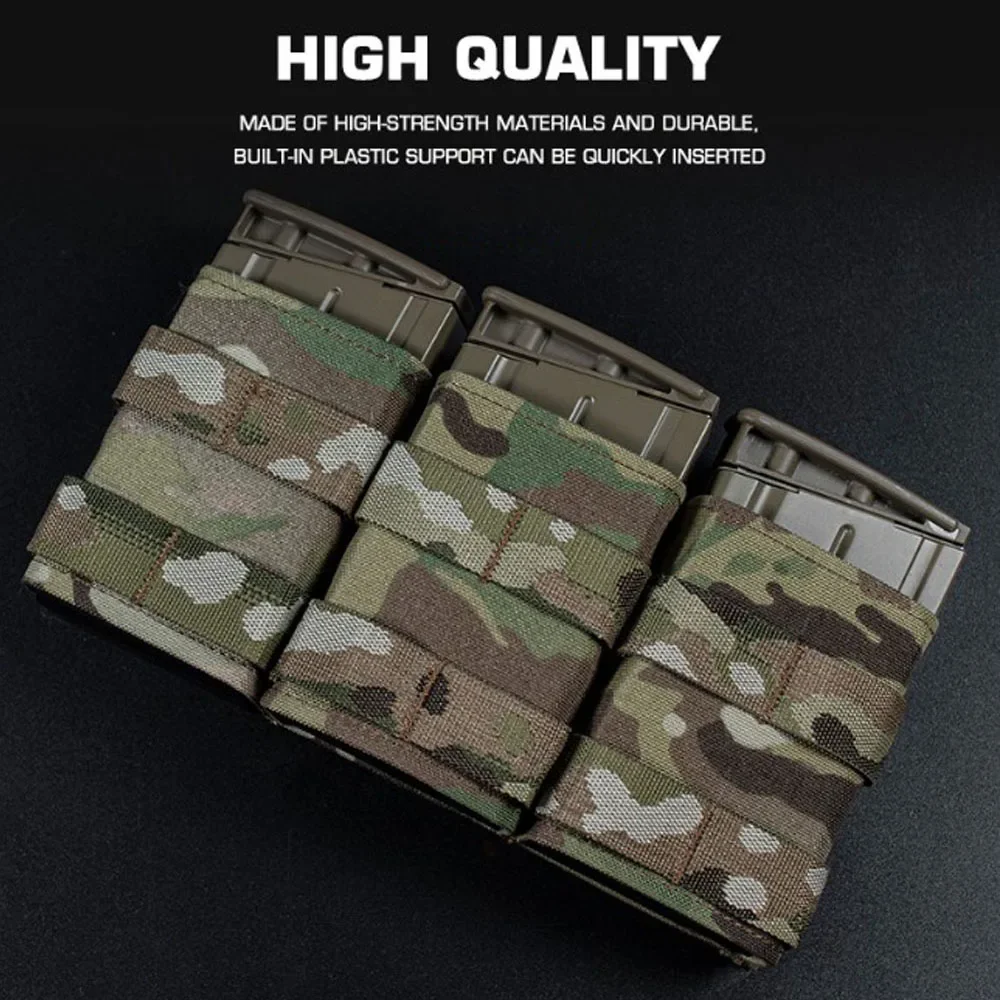 7.62 Magazine Pouch Tactical Medium Triple Mag Bag FAST 7.62 M4 Airsoft Mag Pouch for Hunting Vest Plate Carrier Molle Gear - view 4
