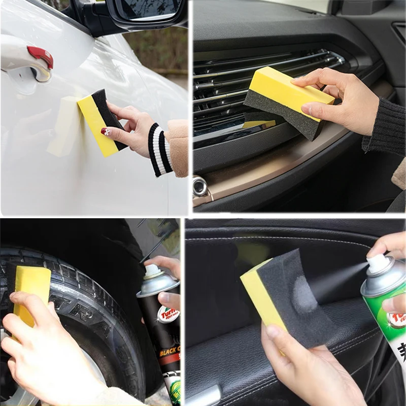 Car Tire Cleaning Sponge Tire Wheel Polishing Wax Applicator Pad Tyre Wash Wiper Curved Foam Wax Sponge Pad Car Cleaning Tools