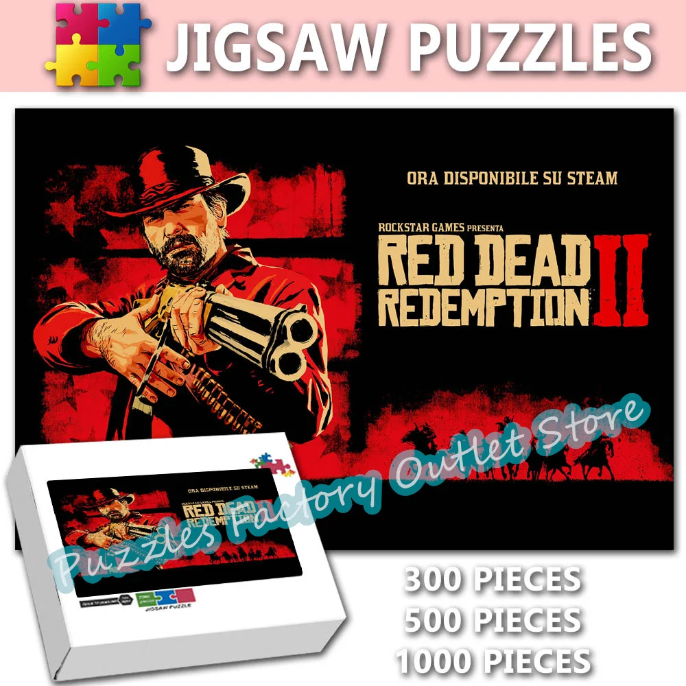 Red Dead Redemption 300/500/1000 piezas rompecabezas juego de descompresión juguetes juego Video impresión rompecabezas para adultos regalos de cumpleaños