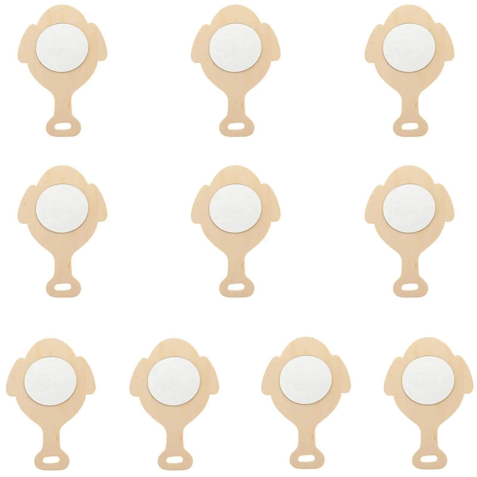 Wooden Handheld Mirror Blank Arts and Crafts Wooden Toys for Child Painting and Decorating Projects