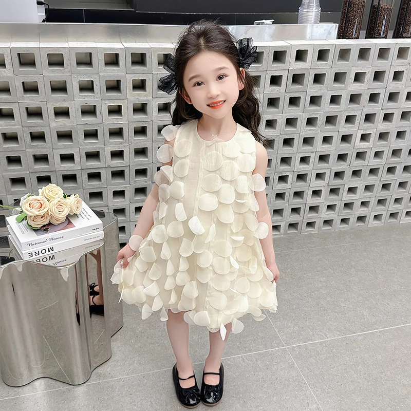 

Summer Baby Girls Dress Circle Party Princess Dresses Casual Seaside Vacation Dress Children Clothes 2-8 Years Kids Clothing