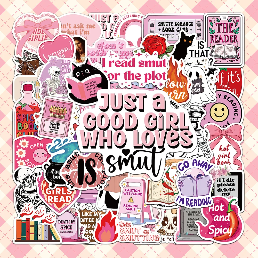50pcs Bookish Smutty decorative stickers for laptop tablet refrigerator diary handbook notebook cell phone case skateboard