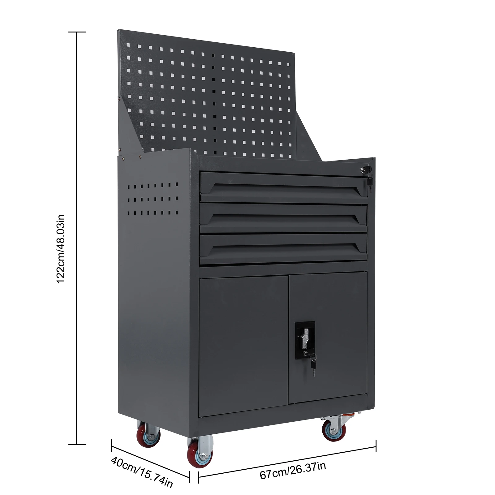引き出し付きローリングツールチェスト、ツールボックスオーガナイザー、ワークショップ、倉庫、ガレージ用ローリングツールカート