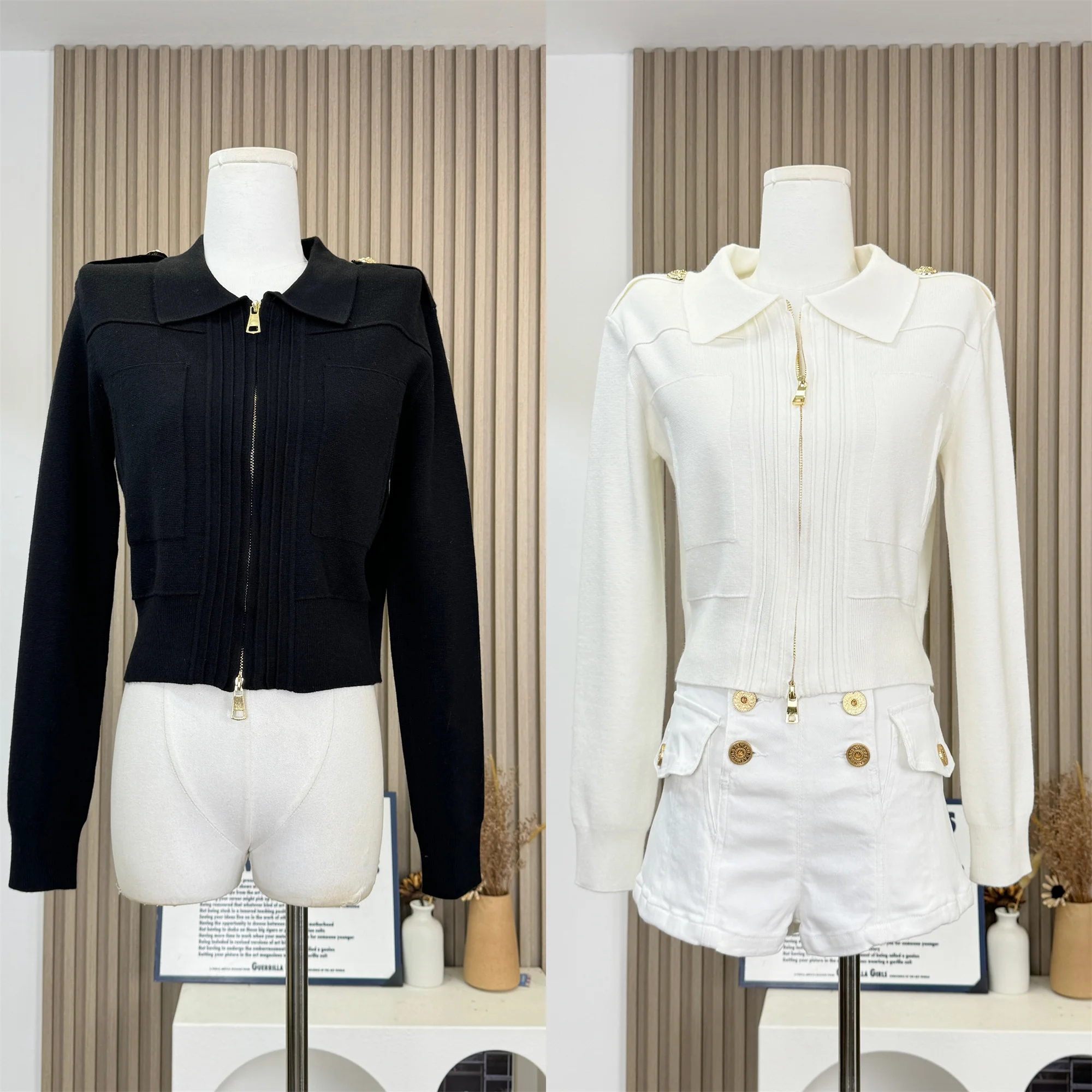 

Осень-зима, новый винтажный вязаный кардиган с двойной молнией, шерстяной модный универсальный корейский модный женский свитер, топы F253