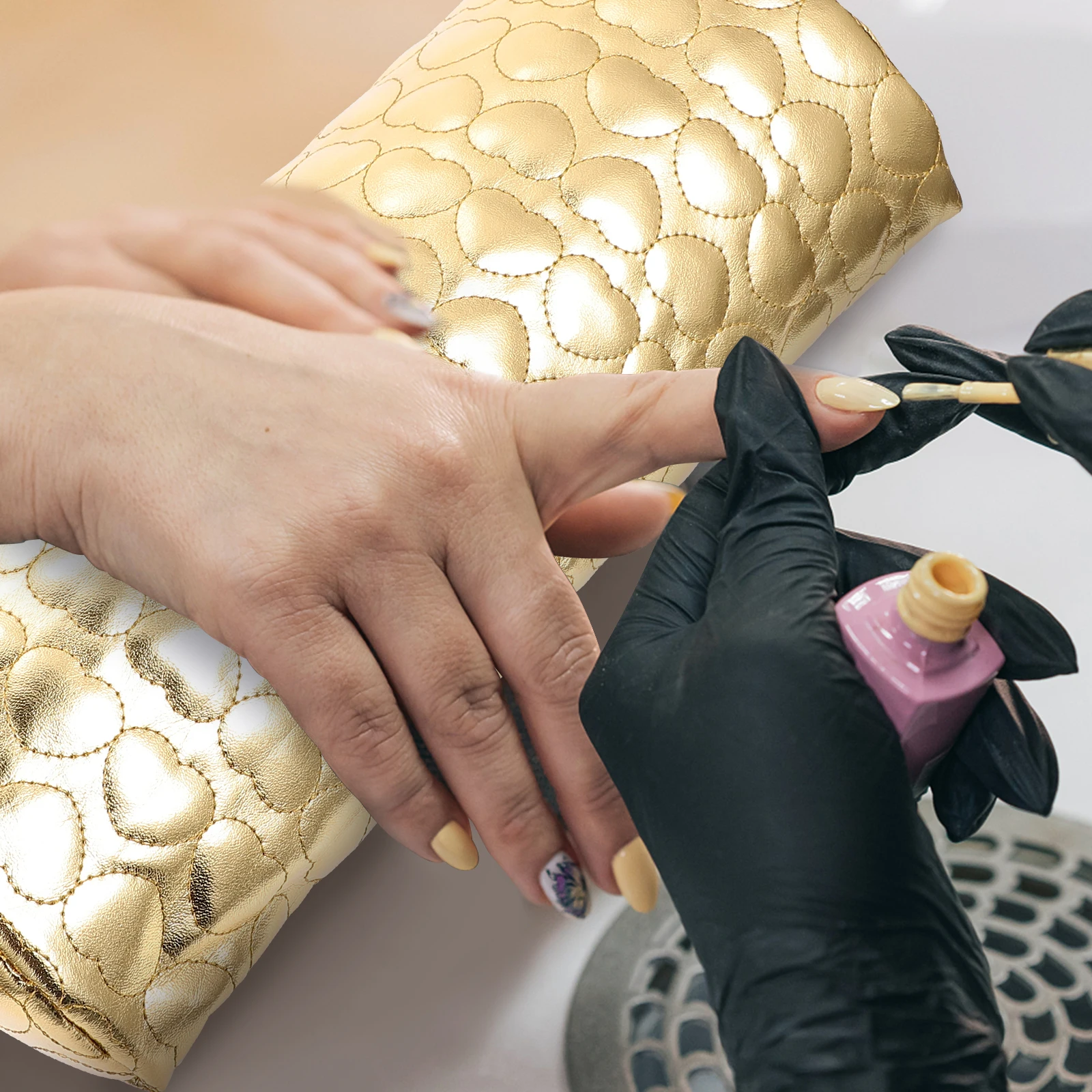 

Stylish Love-Heart Manicure Hand Pillow Wrist Support Cushion Female Nail Art Tool Gift For Christmas Valentine Wrist Fatigue
