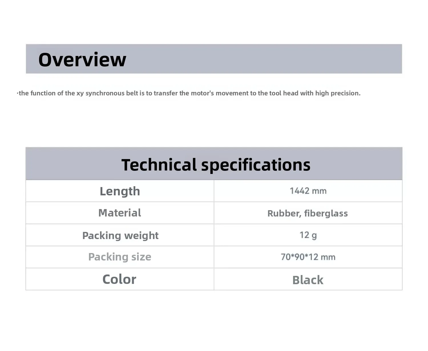 Bambu Lab Tuozhu 3D printer accessories A1 mini Y-axis synchronous belt