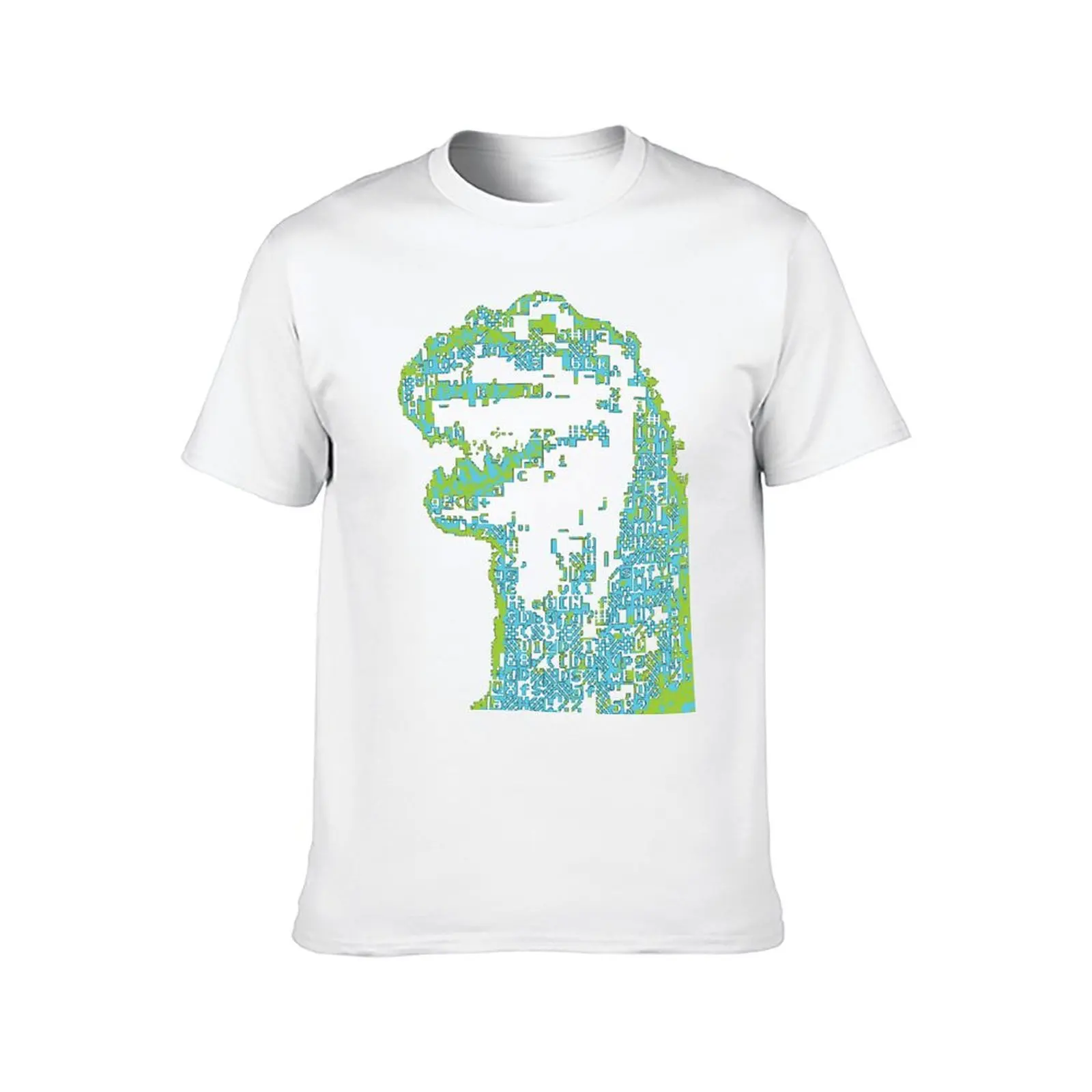 تي شيرت Giant Lizard ASCII تي شيرت مع مطبوعات تي شيرت رجالي مصمم تي شيرت #2