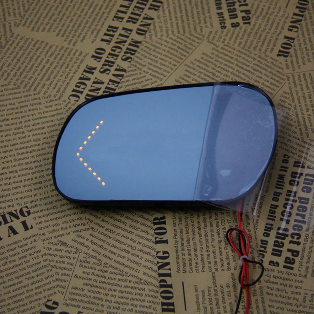 Varthion Car Rearview Mirror Lens for Mazda M3 M6 2006-2012, Large Field Of Vision Blue Mirror LED Turning Lights Heat Demisting