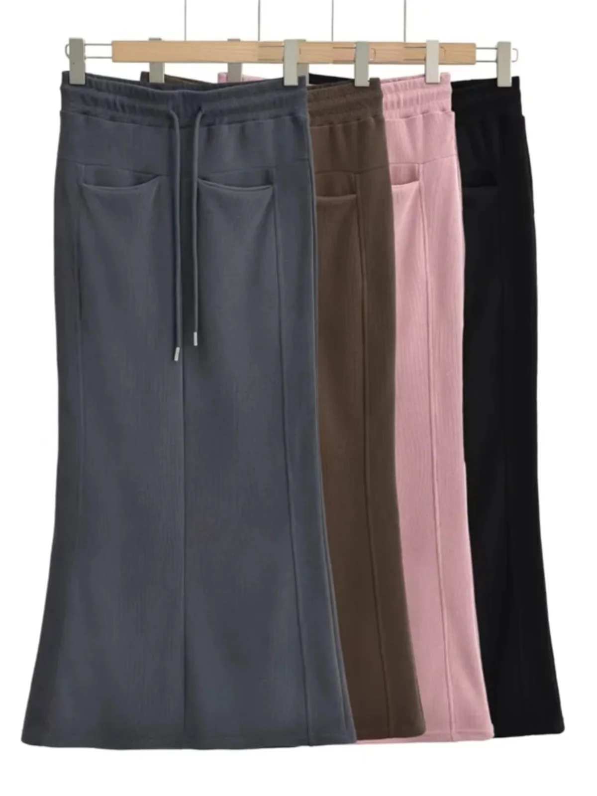 

High Waist ket Sle Sexy Women's Skirt Trendy Design Autumn Collection Street Sle A-Line Long Skirts