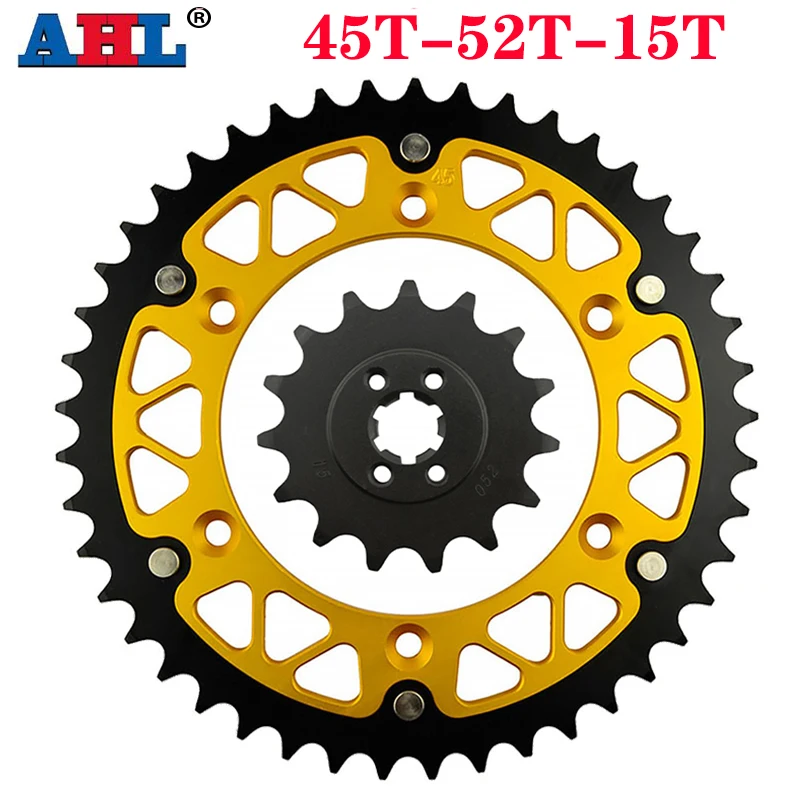 Motorcycle 45T~52T 15T Front & Rear Sprocket For SUZUKI TS200 R K L M N P R 1989-1994 TSR200 TS200R TS 200 TS200K TS200N TS200M