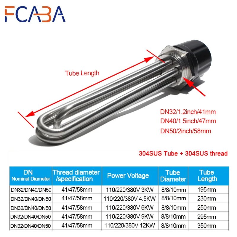 fcaba-304-ステンレス鋼-dn32-dn40-dn50-浸漬ボイラーヒーター-110v-220v-380v-水加熱エレメント-3kw-45kw-6kw-9kw-12kw
