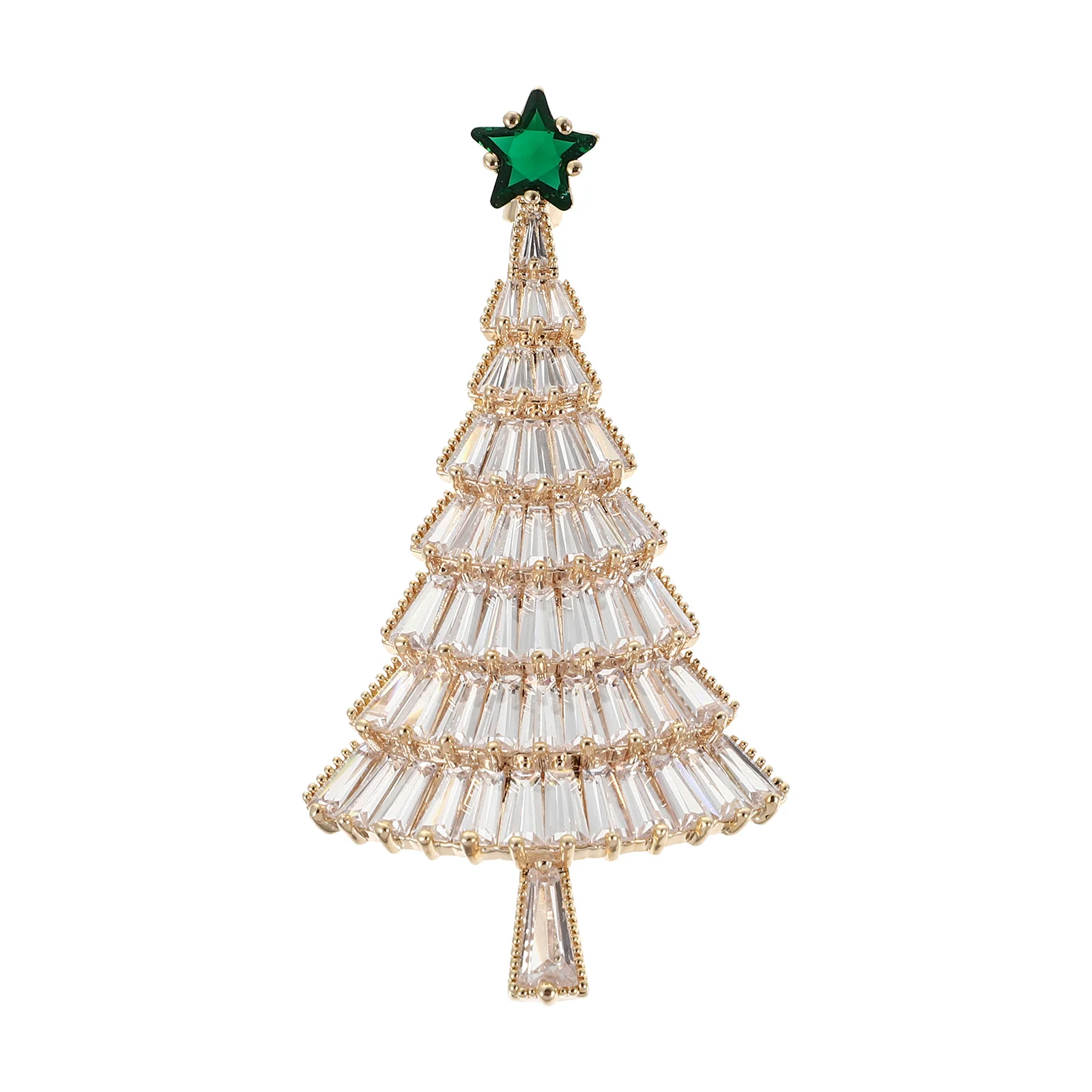 Christmas Brooch Tree Decor Xmas Breastpins Delicate Alloy Aaa Zircon Exquisite for Miss