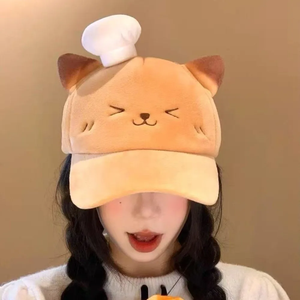 

Versatile Cute Cherry Baseball Cap Comfortable Sweet Bear Sun Protection Cap Warm Adjustable Cartoon Cat Duckbill Cap Daily